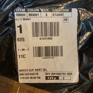 Jcrew Marco Black Velvet Slip Skirt